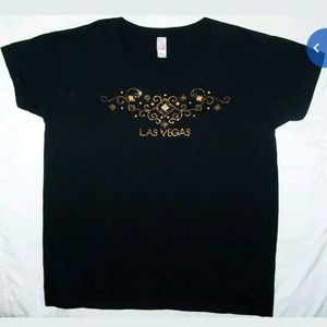 Black  Las Vegas Swarovski Crystal Shirt